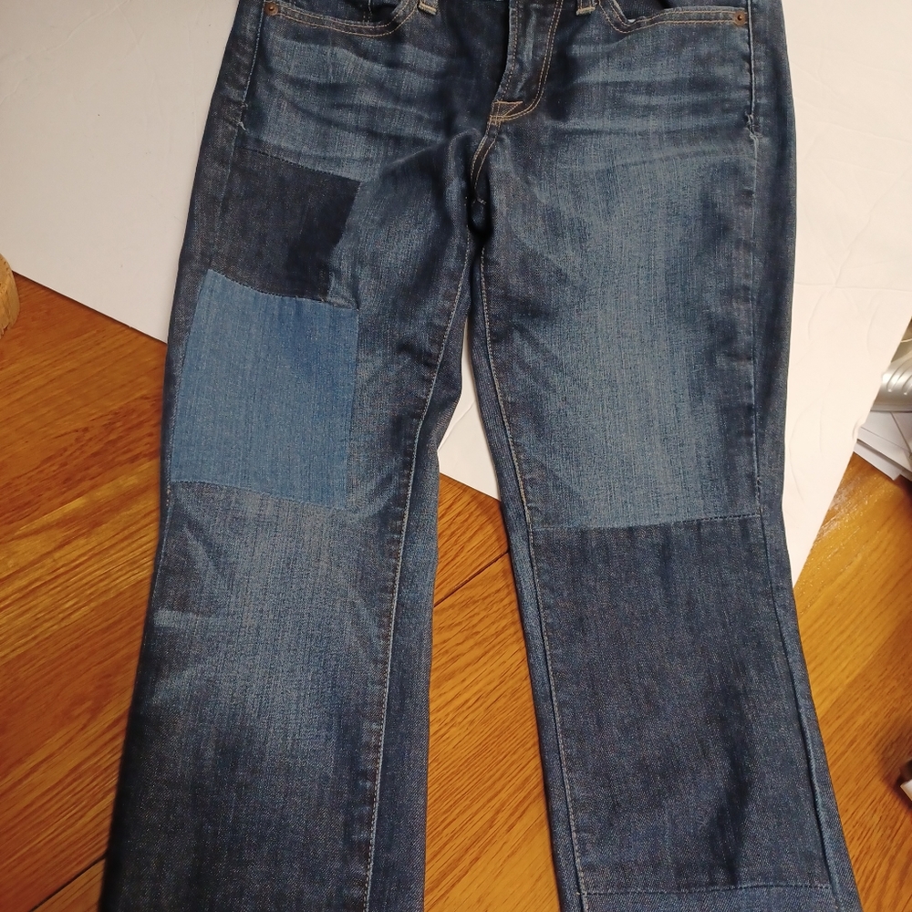 Lucky brand charlie skinny jeans size 4/27 Patchwork pockets Dark wash